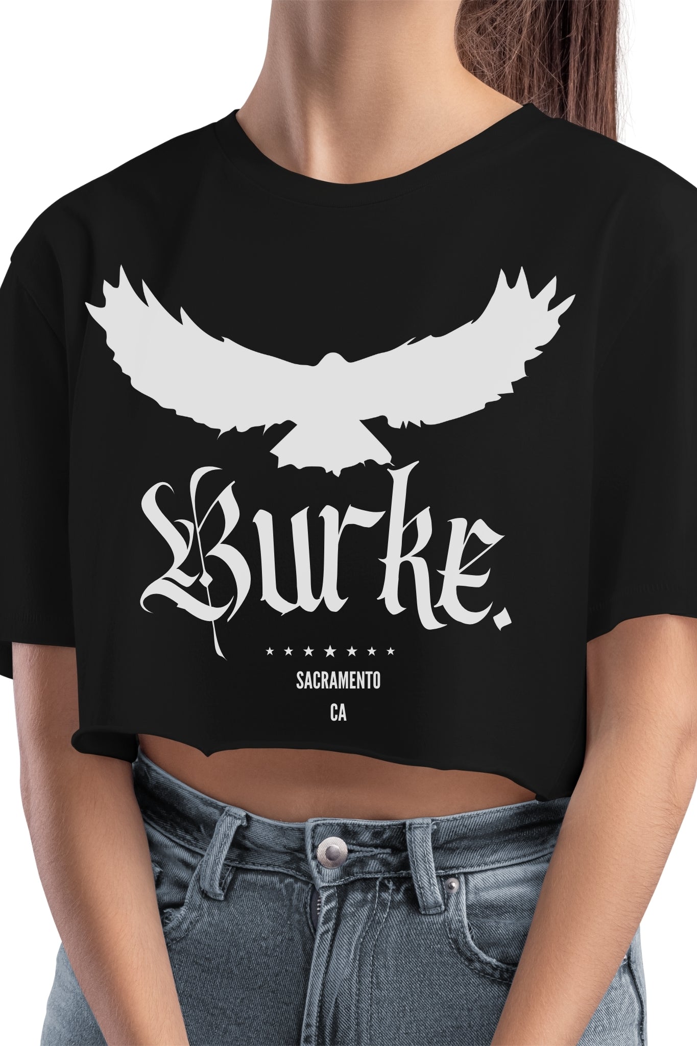 Burke. Hers Raven Concert Crop Tee